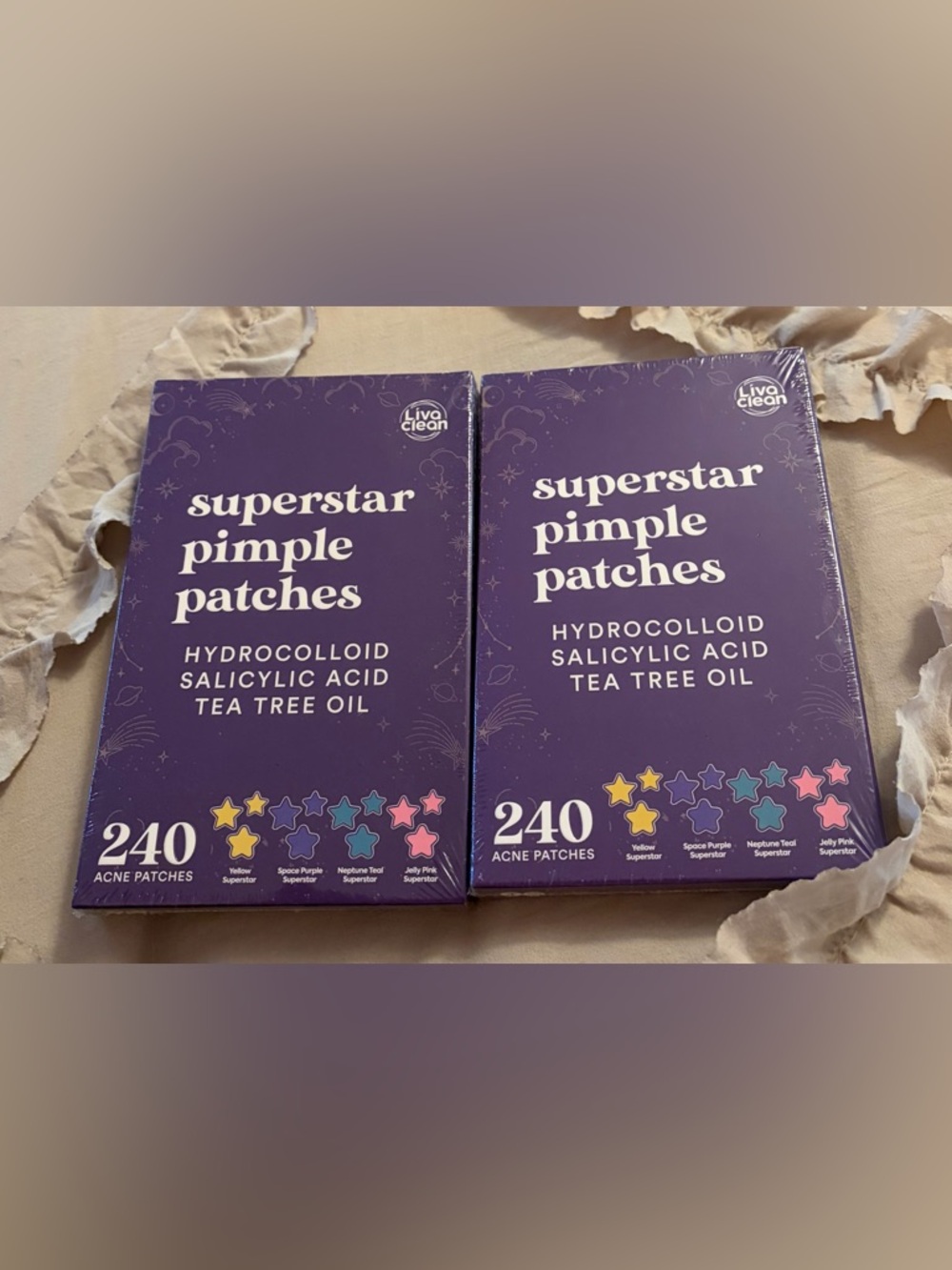 Livaclean NWT 2Packs Superstar Pimple Patches - Purple 240 count (per pack)